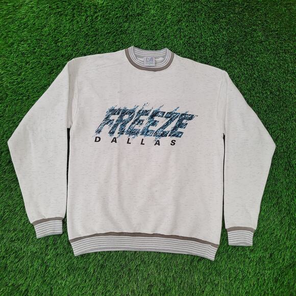 Vintage The Dallas Freeze CHL Hockey Sweatshirt L/XL 22x28 USA Made 90s RARE - Picture 1 of 14
